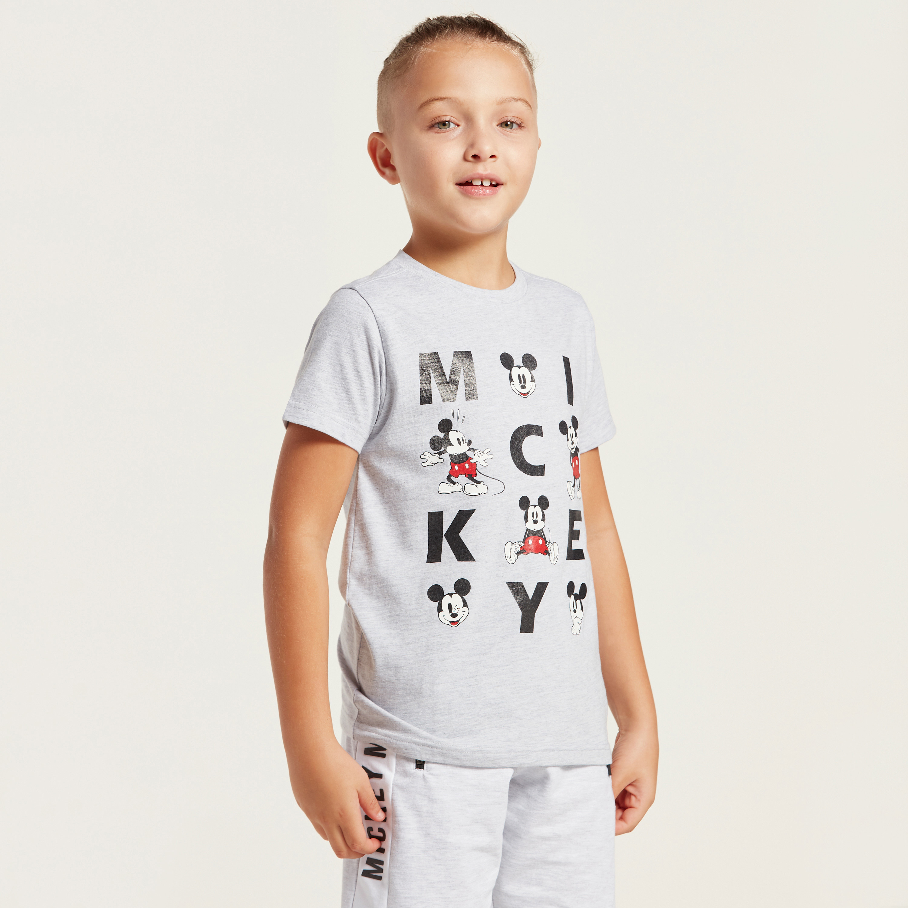 Mickey Mouse Graphic Print T-shirt with Short Sleeves-boys-clothing-tshirtsandpolos-image-2