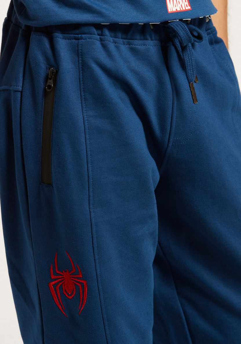 Spider-Man Print Cargo Pants with Pocket Detail and Drawstring Closure-Pants-image-2