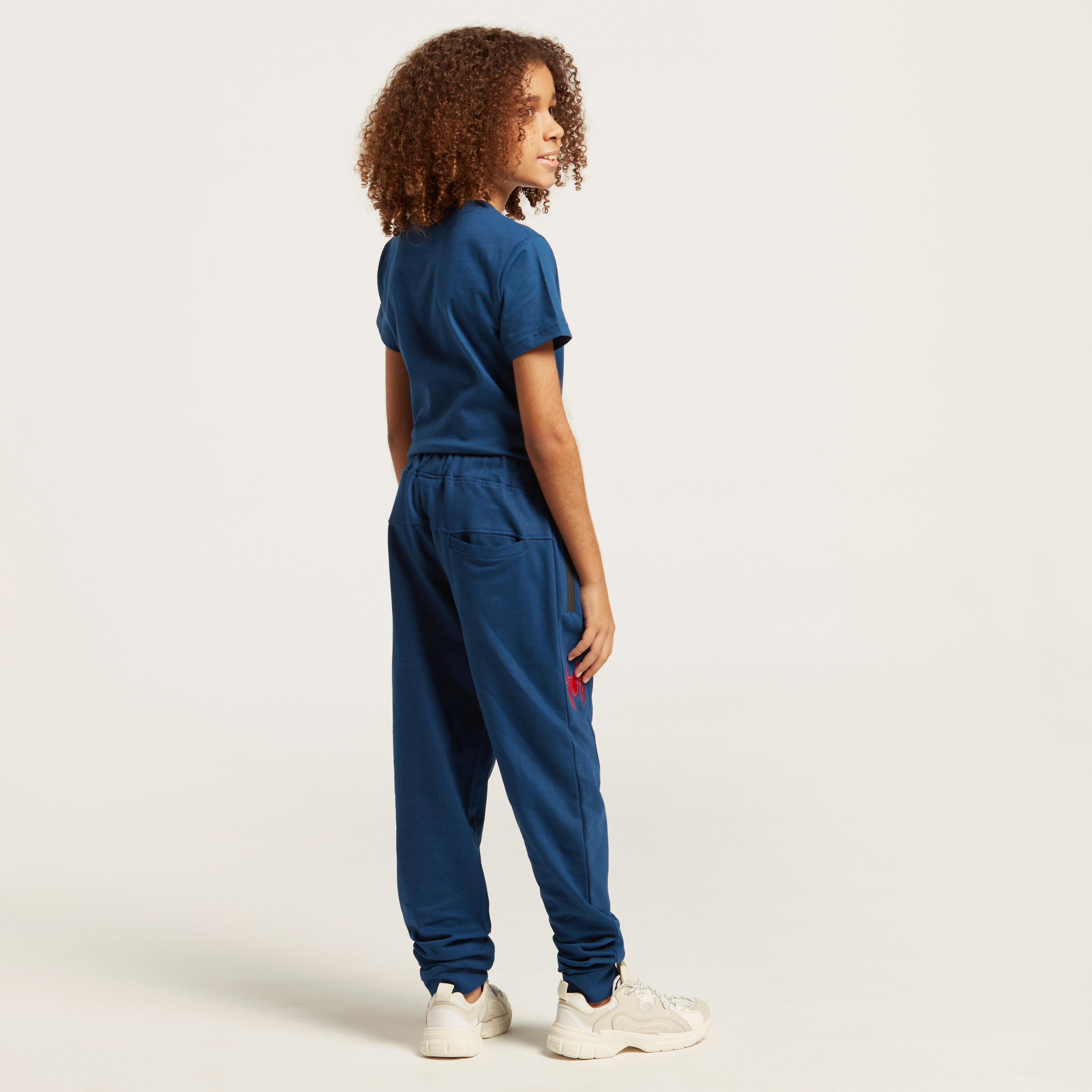 Spider-Man Print Cargo Pants with Pocket Detail and Drawstring Closure-boys-clothing-bottoms-trousers-image-4