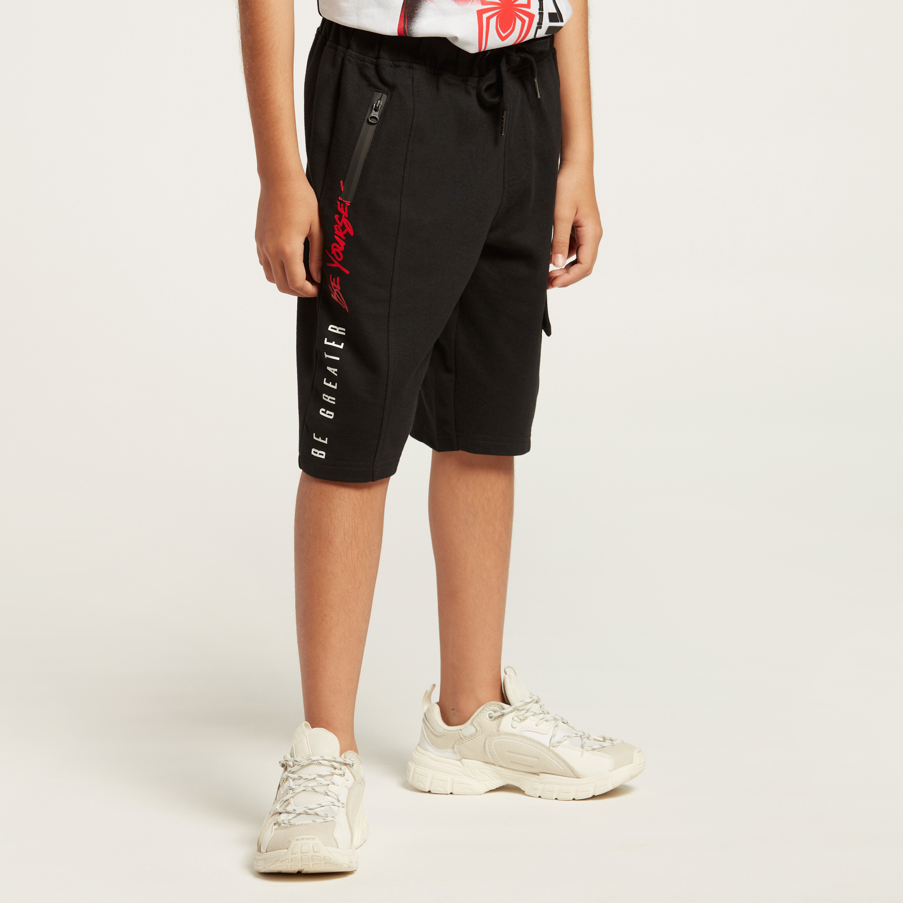 Spider-Man Print Shorts with Pockets and Drawstring Closure-boys-clothing-bottoms-shorts-image-2