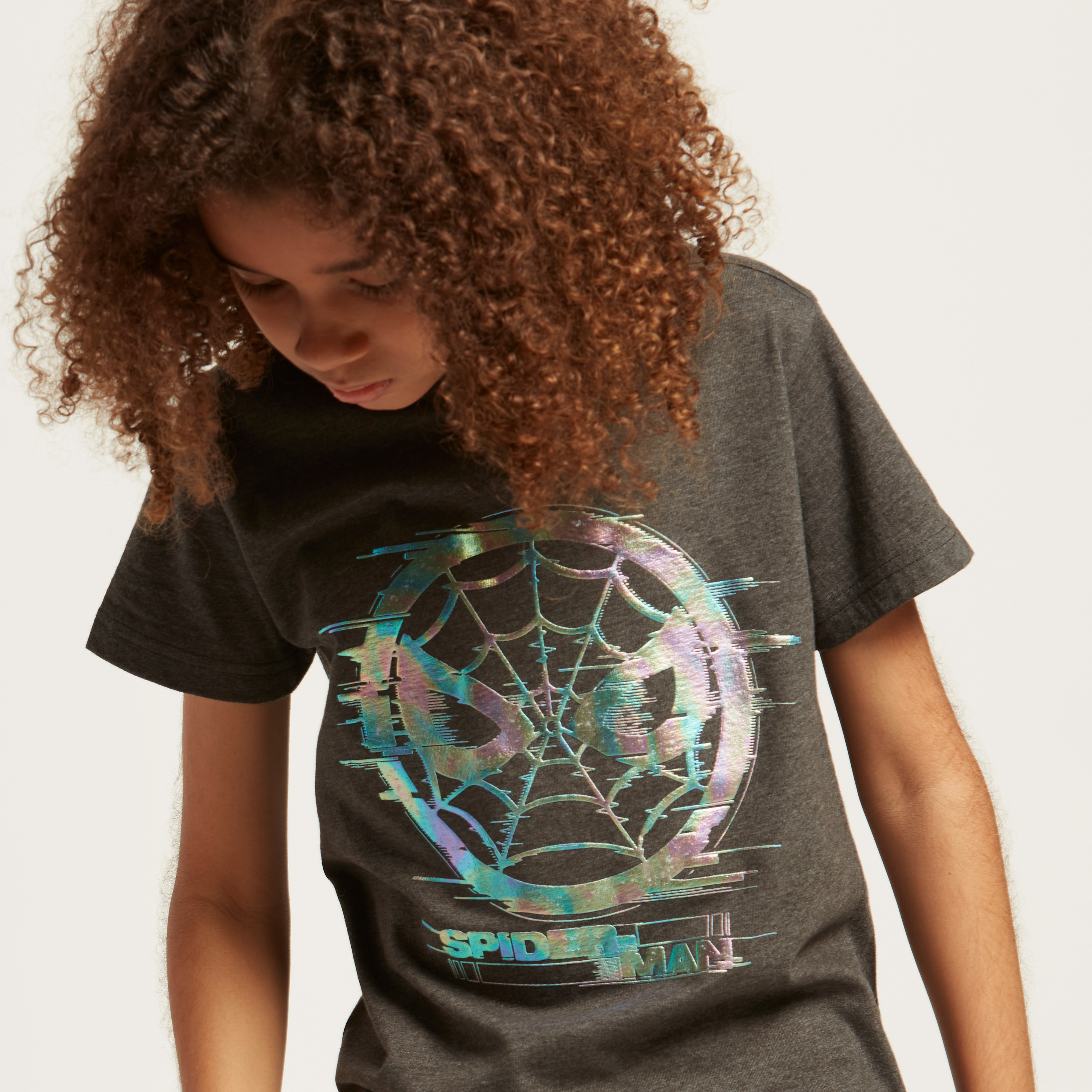 Spider-Man Foil Print Short Sleeves T-shirt and Shorts Set-boys-clothing-setsandcoords-image-3