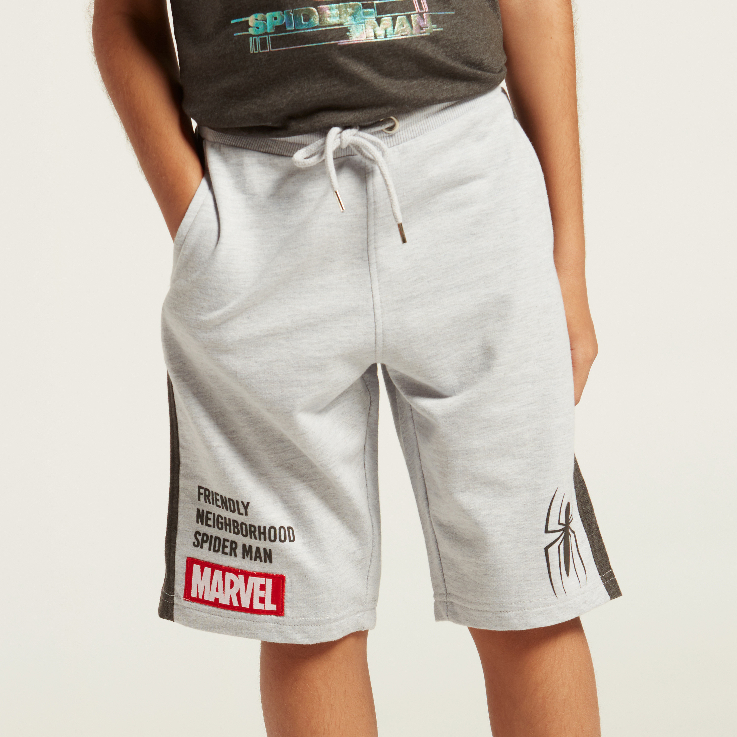 Spider-Man Foil Print Short Sleeves T-shirt and Shorts Set-boys-clothing-setsandcoords-image-4