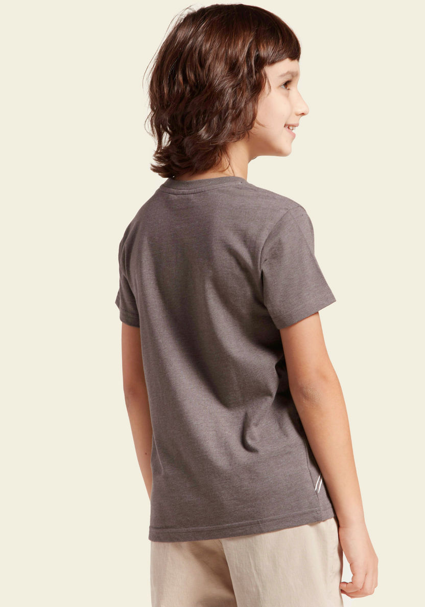 NASA Printed Round Neck T-shirt with Short Sleeves-T Shirts-image-3