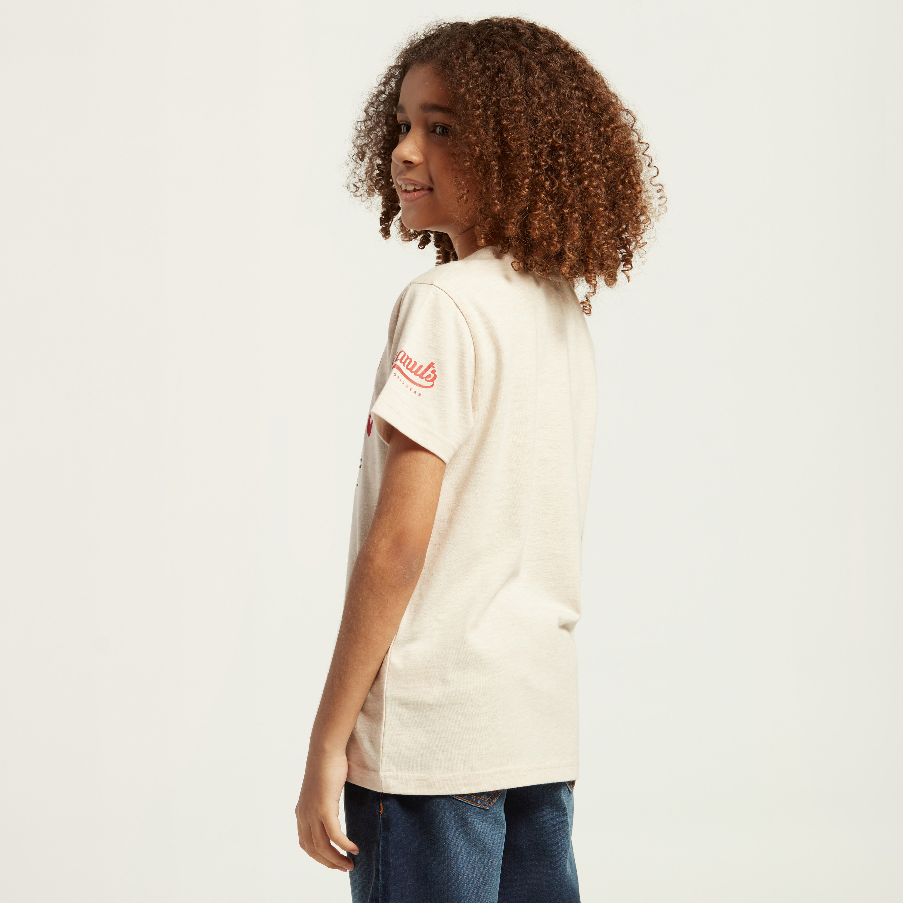 Snoopy Graphic Print T-shirt with Crew Neck and Short Sleeves-boys-clothing-tshirtsandpolos-image-4