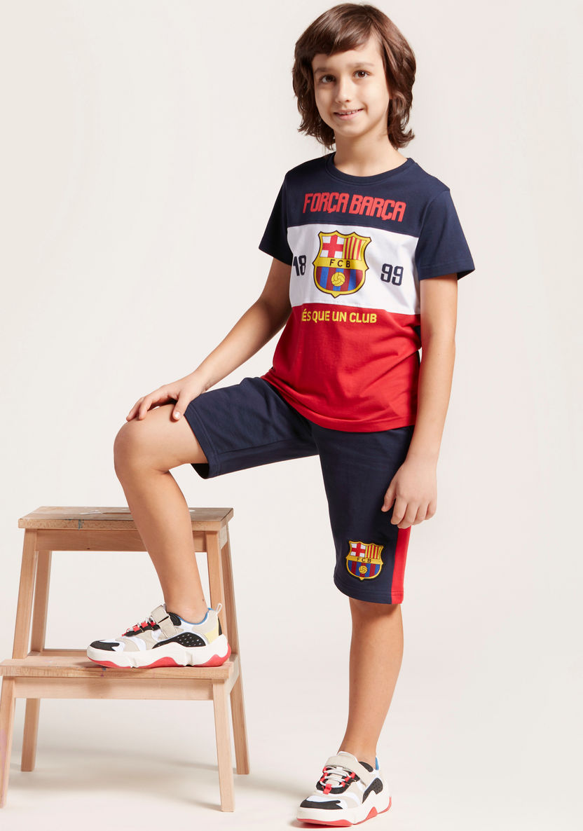 Nike Printed Round Neck T-shirt and Shorts Set-Clothes Sets-image-0