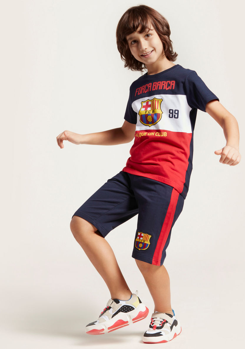 Nike Printed Round Neck T-shirt and Shorts Set-Clothes Sets-image-3