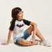 Batman Graphic Print T-shirt with Round Neck and Raglan Sleeves-T Shirts-thumbnail-1