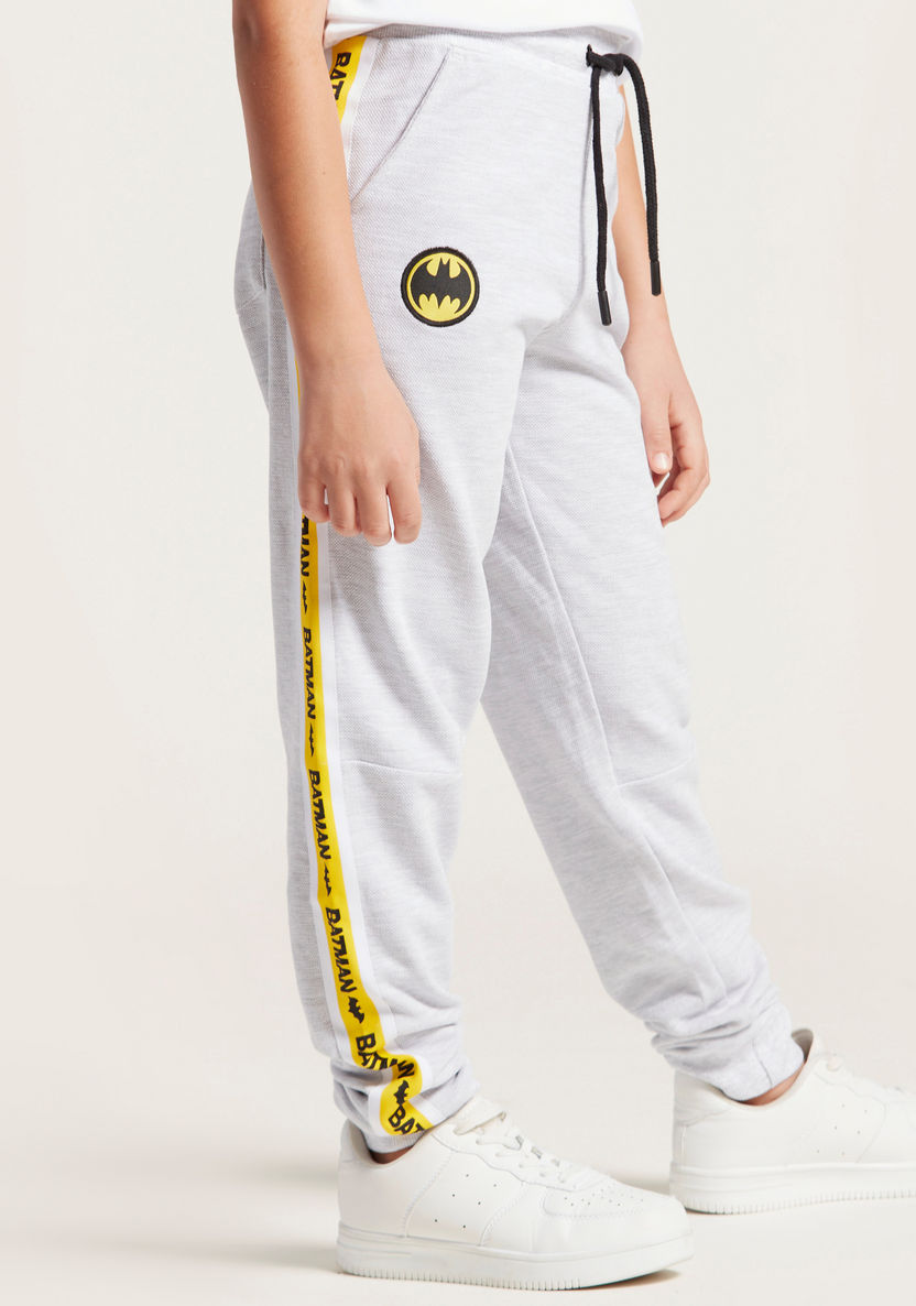 Batman Print Pants with Pockets and Elasticated Drawstring Waistband-Pants-image-2