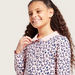 Juniors All-Over Animal Print Dress with Polo Neck and Long Sleeves-Dresses%2C Gowns and Frocks-thumbnail-1