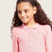 Juniors Solid Polo Dress with Collar and Short Sleeves-Dresses%2C Gowns and Frocks-thumbnail-1