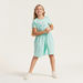 Juniors Printed Round Neck Dress with Short Sleeves-Dresses%2C Gowns and Frocks-thumbnail-0