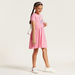 Juniors Printed Round Neck Dress with Short Sleeves-Dresses%2C Gowns and Frocks-thumbnail-1