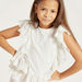 Juniors Solid Sleeveless Top with Ruffle Detail and Round Neck-Blouses-thumbnail-2