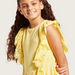 Juniors Schiffli Detail Top with Round Neck and Ruffle Sleeves-Blouses-thumbnail-1