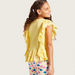 Juniors Schiffli Detail Top with Round Neck and Ruffle Sleeves-Blouses-thumbnail-3