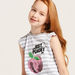 Juniors Sequin Detail Sleeveless T-shirt with Round Neck-T Shirts-thumbnail-1