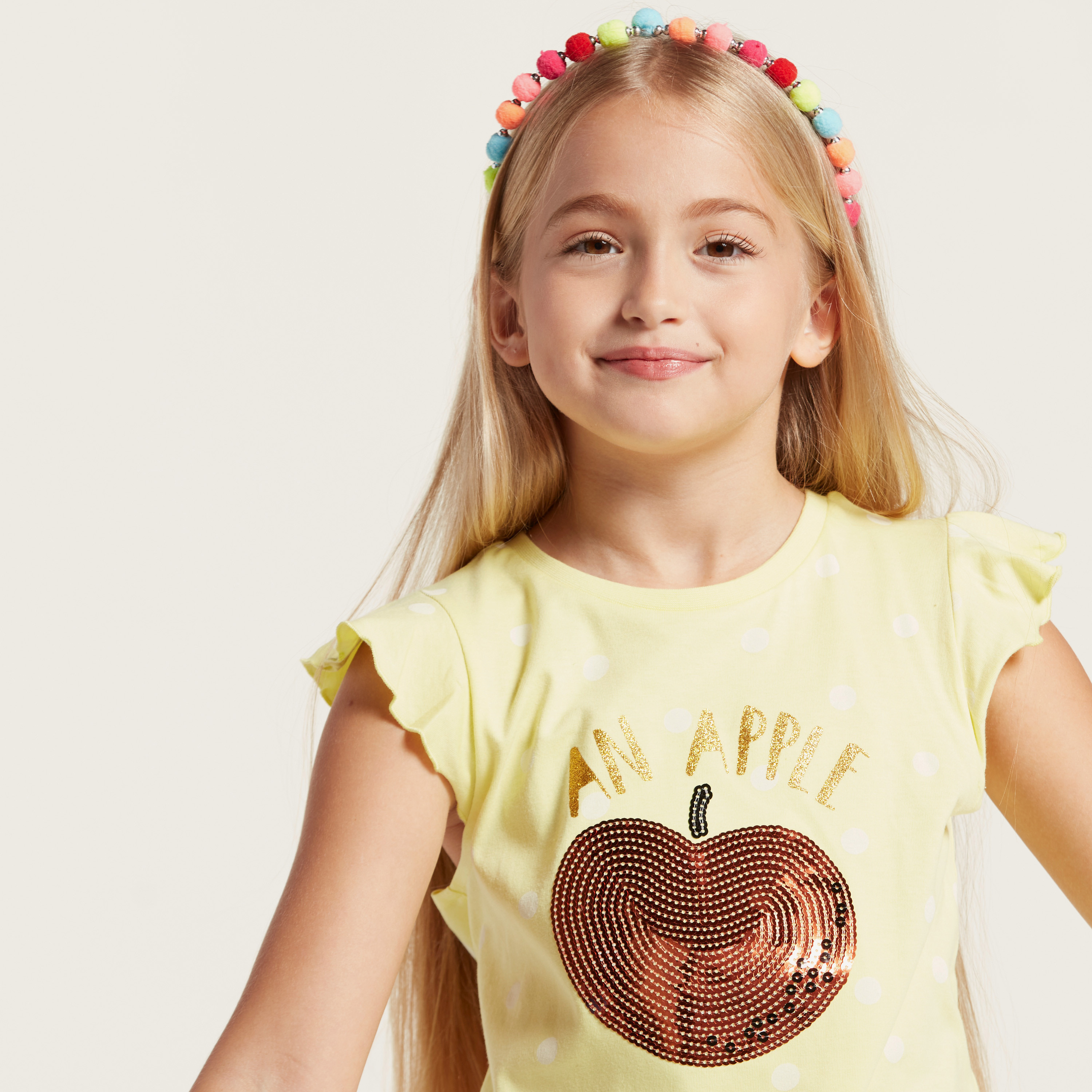 Juniors Embellished Sleeveless T-shirt with Ruffle and Knot Detail-girls-clothing-schoolwear-tshirts-image-3