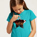 Juniors Star Sequin Detail T-shirt with Round Neck and Short Sleeves-T Shirts-thumbnail-2