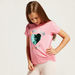 Juniors Printed T-shirt with Sequin Detail and Short Sleeves-T Shirts-thumbnail-1