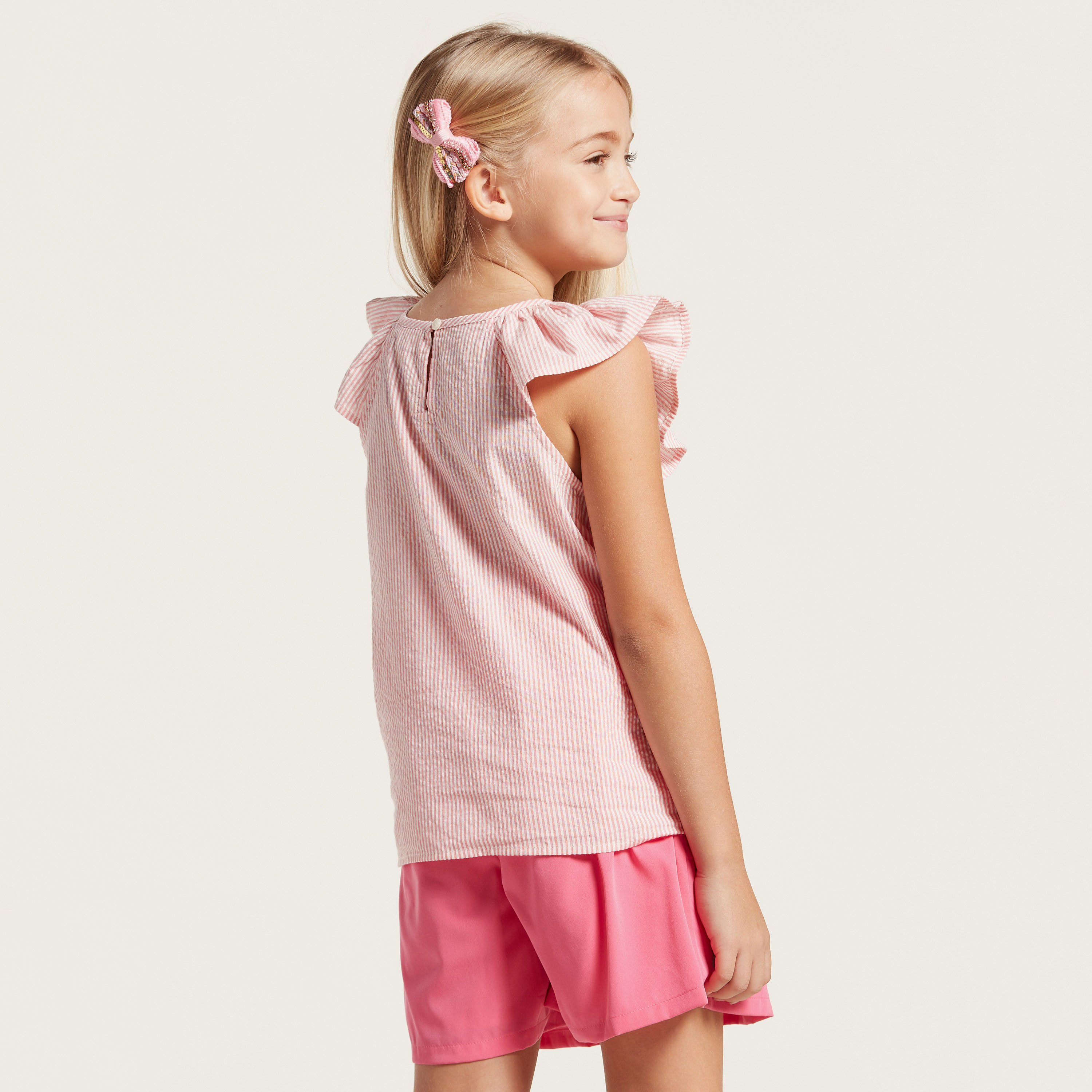 Juniors Striped Sleeveless Top with Ruffles and Knot Detail-girls-clothing-blousesandshirts-image-4