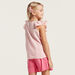 Juniors Striped Sleeveless Top with Ruffles and Knot Detail-Blouses-thumbnail-3