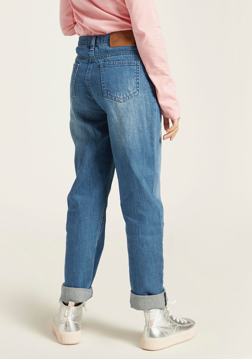 Juniors Sequin Embellished Denim Jeans with Button Closure-Jeans and Jeggings-image-3