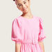 Juniors Solid Dress with Belt and Short Sleeves-Dresses%2C Gowns and Frocks-thumbnail-3