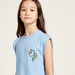 Juniors Unicorn Embroidered Dress with Cap Sleeves-Dresses%2C Gowns and Frocks-thumbnail-2
