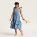 Juniors Embroidered Dress with Ruffle Detail and Square Neck-Dresses%2C Gowns and Frocks-thumbnail-0