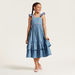 Juniors Embroidered Dress with Ruffle Detail and Square Neck-Dresses%2C Gowns and Frocks-thumbnail-1