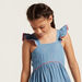 Juniors Embroidered Dress with Ruffle Detail and Square Neck-Dresses%2C Gowns and Frocks-thumbnail-2