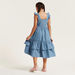 Juniors Embroidered Dress with Ruffle Detail and Square Neck-Dresses%2C Gowns and Frocks-thumbnail-3