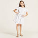 Juniors Textured Dress with Tie-Up Belt and Ruffle Detail-Dresses%2C Gowns and Frocks-thumbnail-0