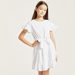 Juniors Textured Dress with Tie-Up Belt and Ruffle Detail-Dresses%2C Gowns and Frocks-thumbnail-1
