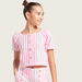 Juniors Striped Boat Neck Top and Wide-Legged Pants Set-Clothes Sets-thumbnail-1