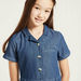 Juniors Solid Playsuit with Notch Collar and Pockets-Rompers%2C Dungarees and Jumpsuits-thumbnail-2