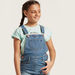 Juniors Solid Denim Dungaree with Pockets-Rompers%2C Dungarees and Jumpsuits-thumbnailMobile-1