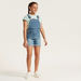 Juniors Solid Denim Dungaree with Pockets-Rompers%2C Dungarees and Jumpsuits-thumbnail-2