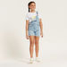 Juniors Solid Denim Dungaree with Pockets-Rompers%2C Dungarees and Jumpsuits-thumbnail-0