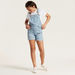 Juniors Solid Denim Dungaree with Pockets-Rompers%2C Dungarees and Jumpsuits-thumbnailMobile-1