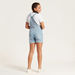 Juniors Solid Denim Dungaree with Pockets-Rompers%2C Dungarees and Jumpsuits-thumbnailMobile-3
