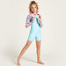 Juniors Colourblocked Bodysuit with Floral Print Long Sleeves-Swimwear-thumbnail-0