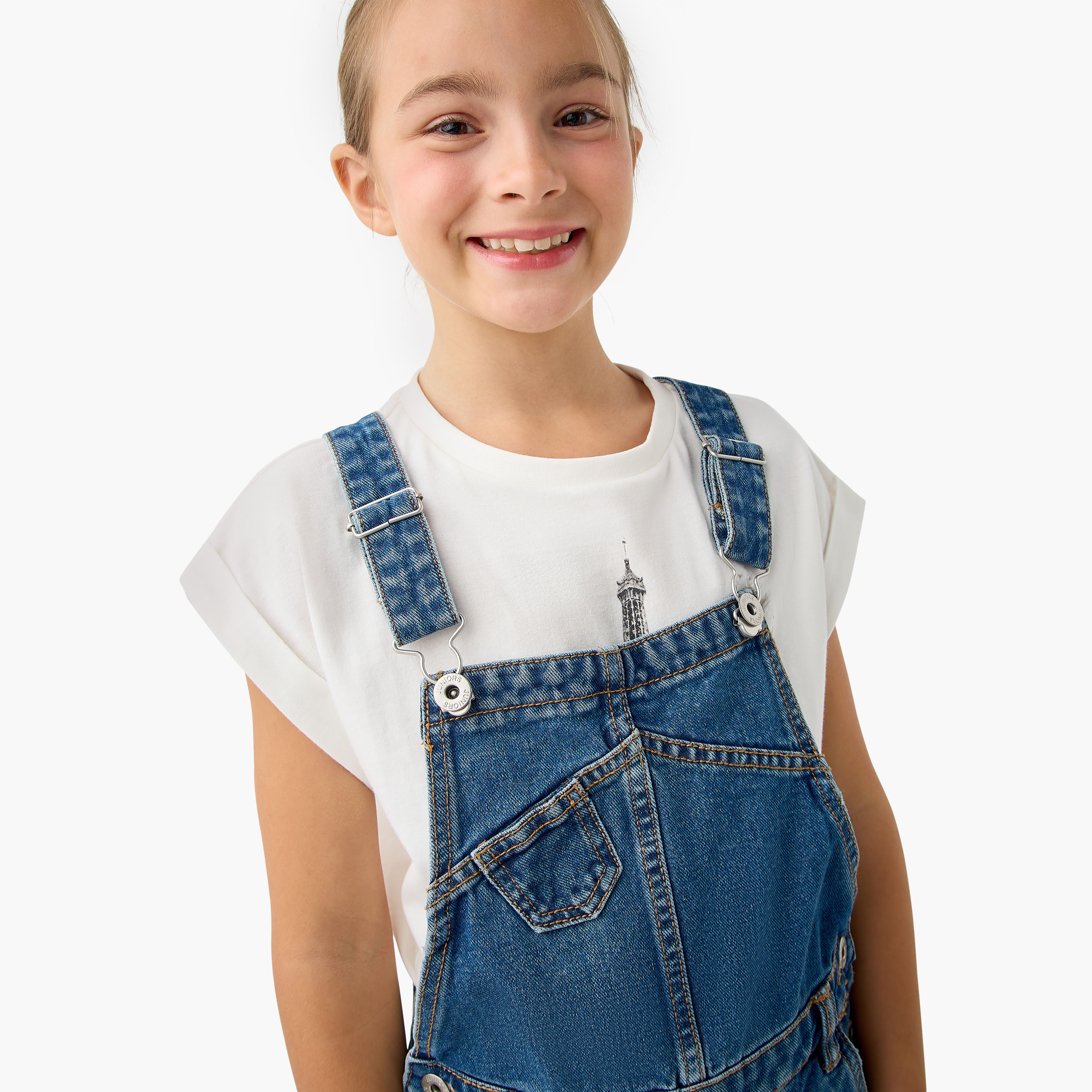 Juniors Solid Denim Dungaree with Pockets-girls-clothing-dressesandjumpsuits-image-6