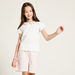 Juniors Solid Top with Peter Pan Collar and Short Sleeves-Blouses-thumbnail-2
