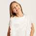 Juniors Solid Ruffle Top with Round Neck and Short Sleeves-Blouses-thumbnail-2
