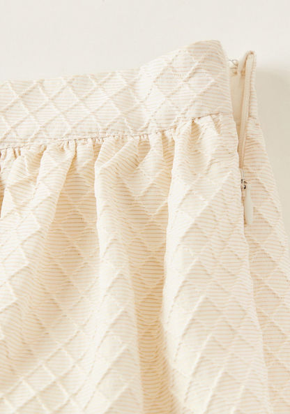 Juniors Textured Mini Skirt with Zip Closure-Skirts-image-2
