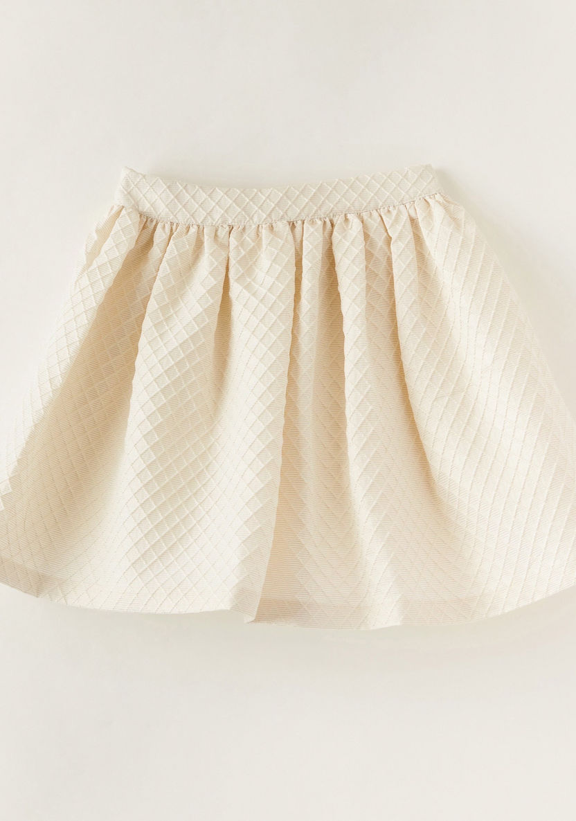 Juniors Textured Mini Skirt with Zip Closure-Skirts-image-3