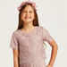 Juniors Textured Jumpsuit with Round Neck and Short Sleeves-Rompers%2C Dungarees and Jumpsuits-thumbnail-1