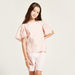 Solid T-shirt with Lace Detail and Flared Short Sleeves-T Shirts-thumbnail-1