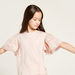 Solid T-shirt with Lace Detail and Flared Short Sleeves-T Shirts-thumbnail-3